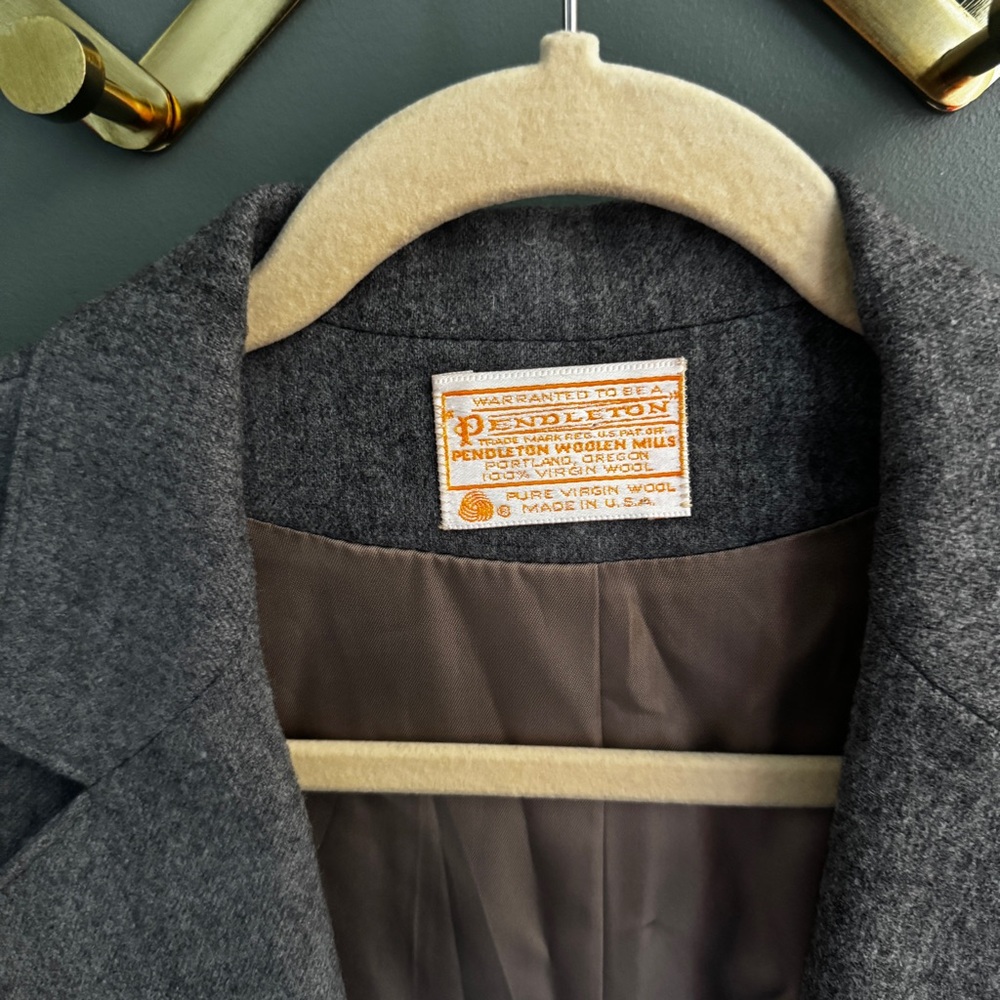 Pendleton Vintage Wool Gray Blazer - image 2